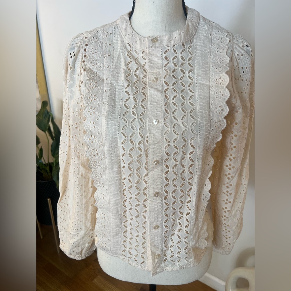 Joie Ivory Lace Blouse - Picture 8 of 8